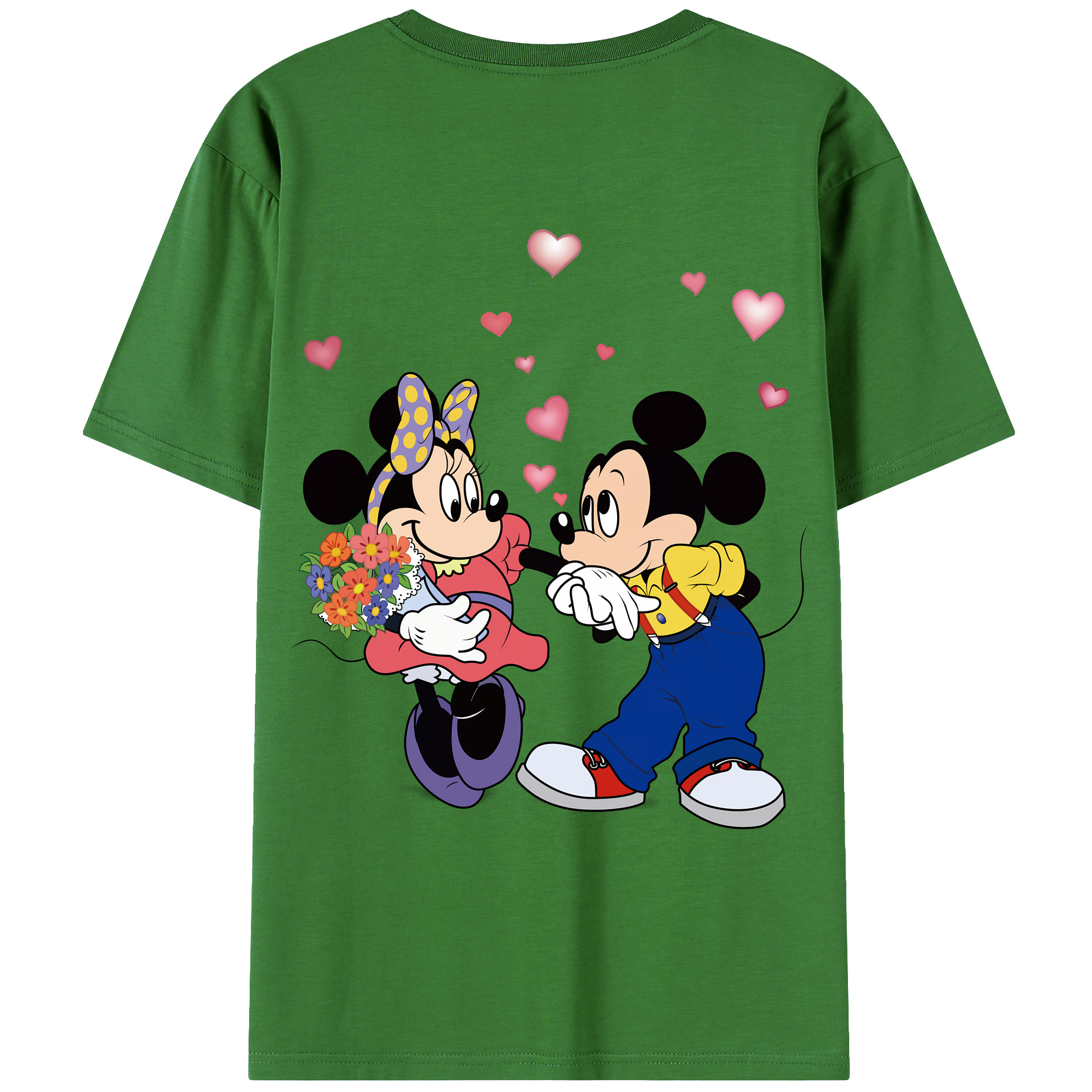 （画像用） ミッキーマウス Mickey Mouse レディース半袖Tシャツ(バックプリント)